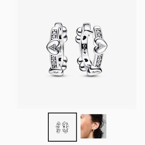 Pandora Radiant Sparkling Heart Hoop Earrings